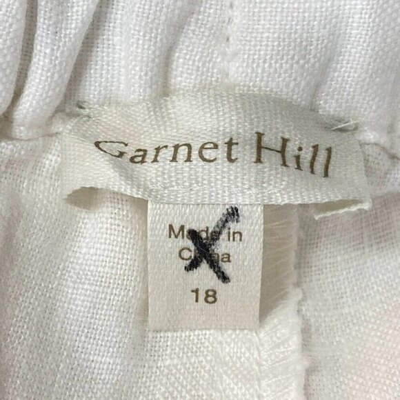 Garnet Hill 100% Linen Pleat Detail Trouser Pant White Size 18 - Picture 7 of 9